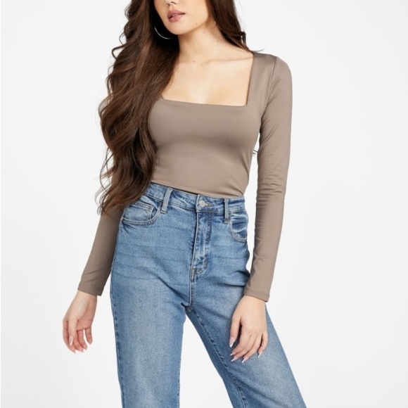 Guess Long Sleeve Fitted Bodysuit - Picture 1 of 5